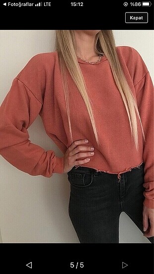 Etiketli Crop sweatshirt