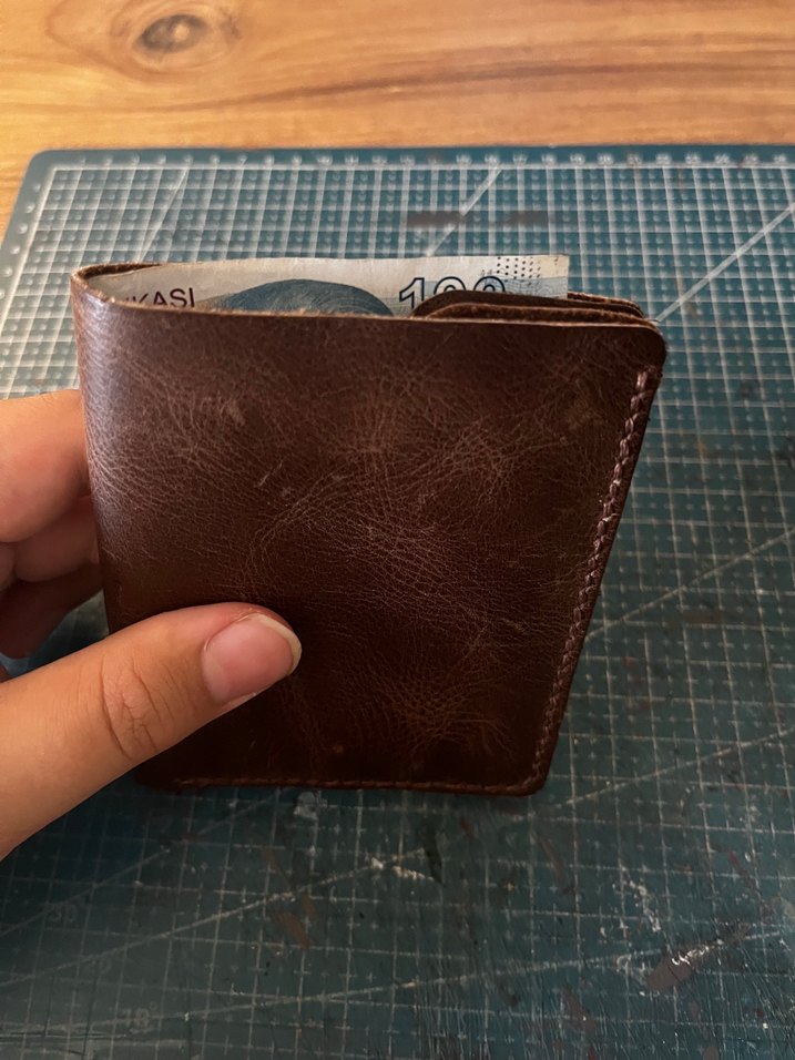 Kahverengi Vintage Deri Erkek Cüzdanı - Görsel 4