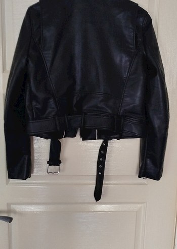 Zara Siyah Deri Biker Ceket - Görsel 4