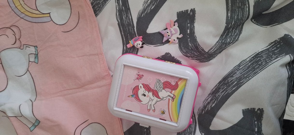 Nevresim takimi Battaniye Lastikli pembe Çarşaf ve Müzik Kutusu - Görsel 4