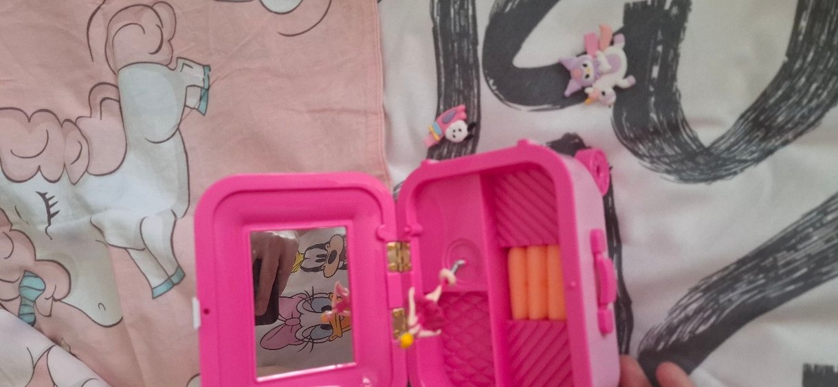 Nevresim takimi Battaniye Lastikli pembe Çarşaf ve Müzik Kutusu - Görsel 5