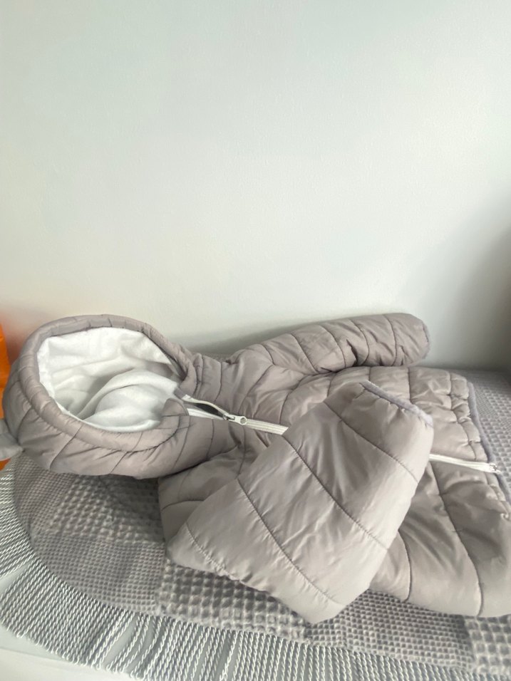 Gri Bebek Erkek Kapüşonlu Kürklü Mont - Görsel 5