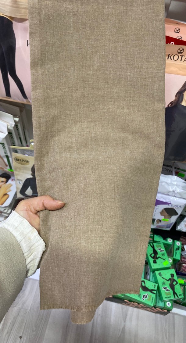 Bej Keten Kadın Şal - Görsel 2