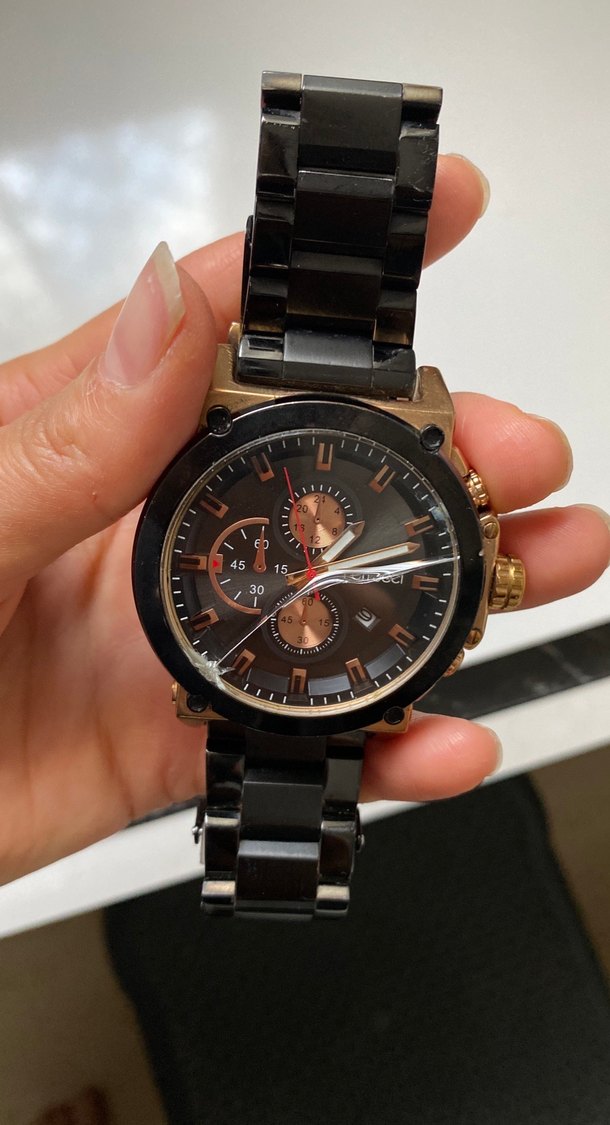 Siyah Minimalist Erkek Biker Saat - Görsel 2