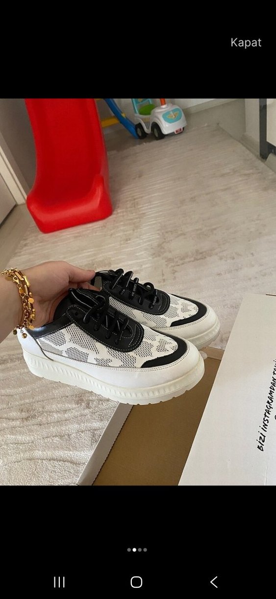 Yılan Desenli Platform Topuklu Spor Ayakkabı - Görsel 2