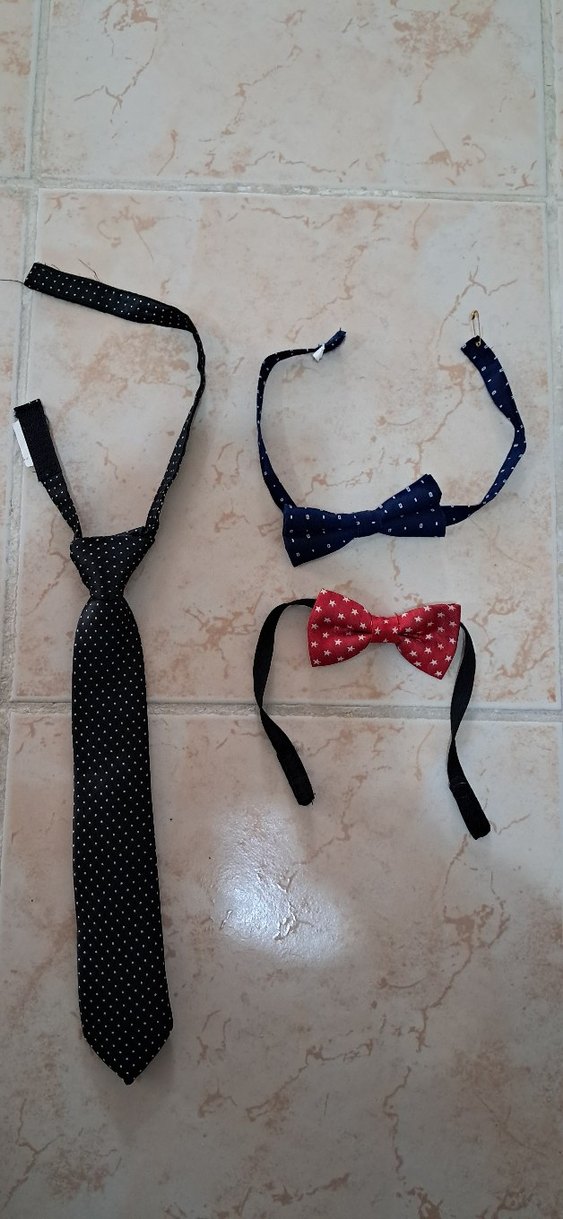 Çocuklar için Renkli Papyon ve Kravat Seti - Görsel 3