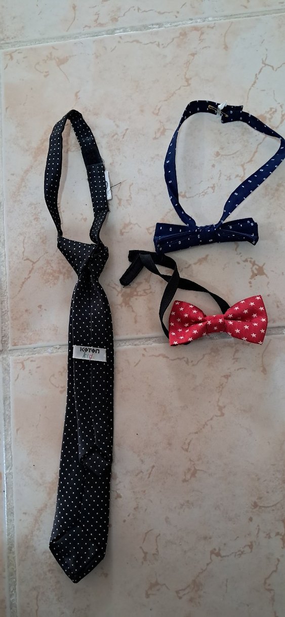 Çocuklar için Renkli Papyon ve Kravat Seti - Görsel 2