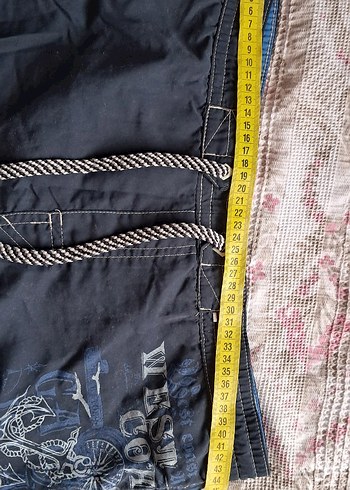 Erkek Kot Şort, Bol Kesim, Kemerli - Görsel 2