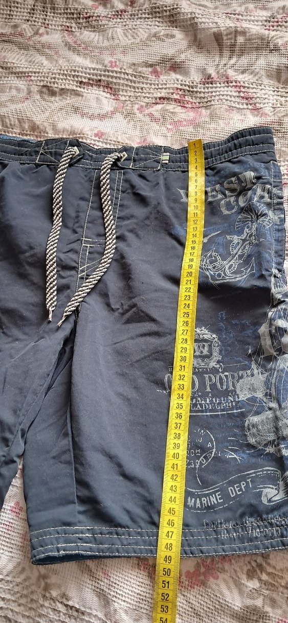 Erkek Kot Şort, Bol Kesim, Kemerli - Görsel 3