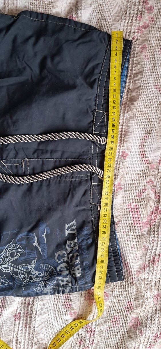 Erkek Kot Şort, Bol Kesim, Kemerli - Görsel 2