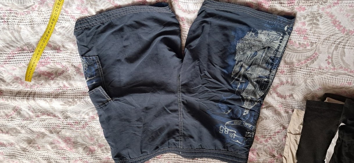 Erkek Kot Şort, Bol Kesim, Kemerli - Görsel 5