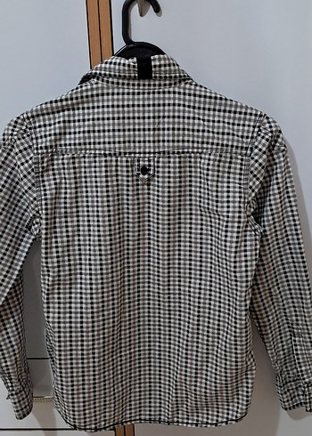 Erkek Çocuk Gri Kareli Uzun Kollu Gömlek - Görsel 2