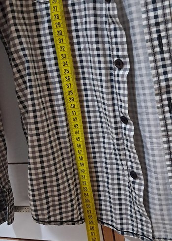 Erkek Çocuk Gri Kareli Uzun Kollu Gömlek - Görsel 4