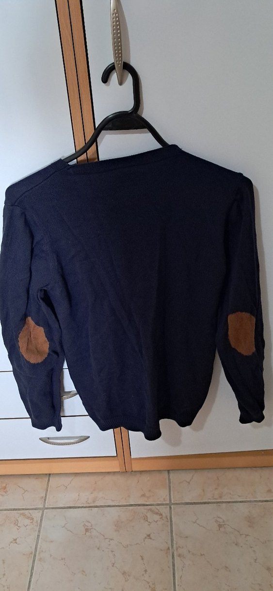 Lacivert Düğmeli V Yaka erkek cocuk Hırka - Görsel 3