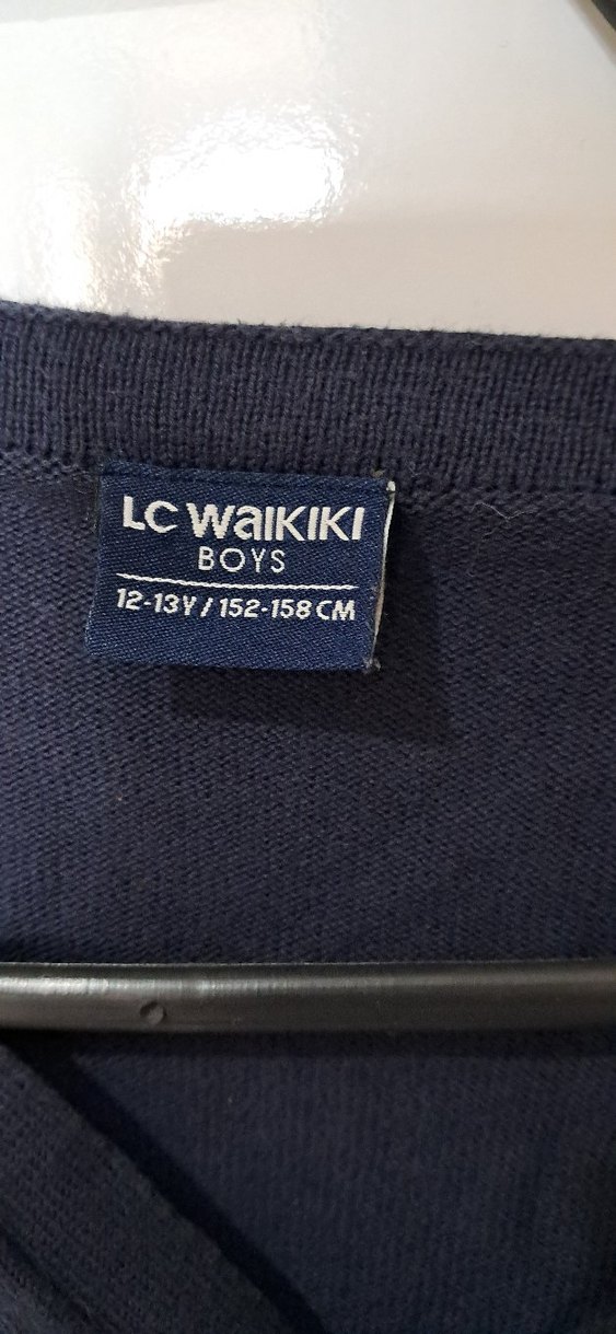 Lacivert Düğmeli V Yaka erkek cocuk Hırka - Görsel 2