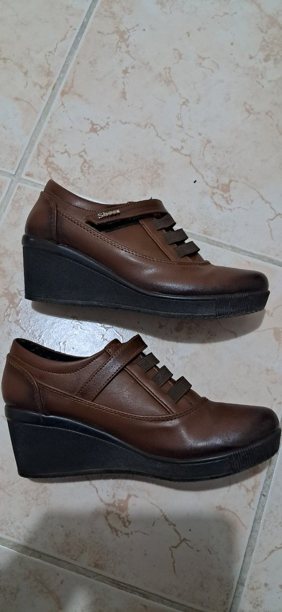 Kahverengi Kadın Deri Dolgu Topuklu Ayakkabı - Görsel 2