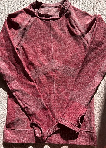 Bordo Kadın Uzun Kollu Dar Kesim Sweatshirt
