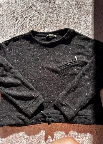 Siyah Triko Kadın Sweatshirt