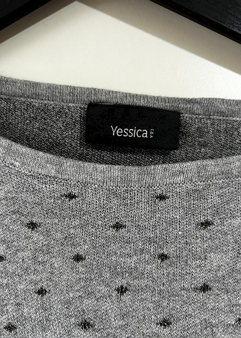 Gri Uzun Kollu Örgü Kadın Kazak - Görsel 3