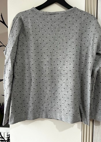 Gri Uzun Kollu Örgü Kadın Kazak - Görsel 4