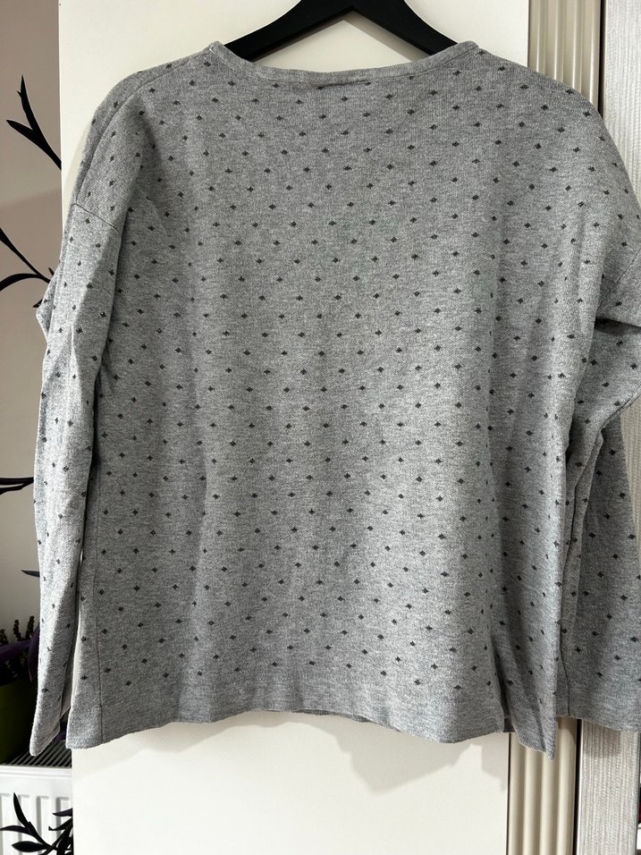 Gri Uzun Kollu Örgü Kadın Kazak - Görsel 4