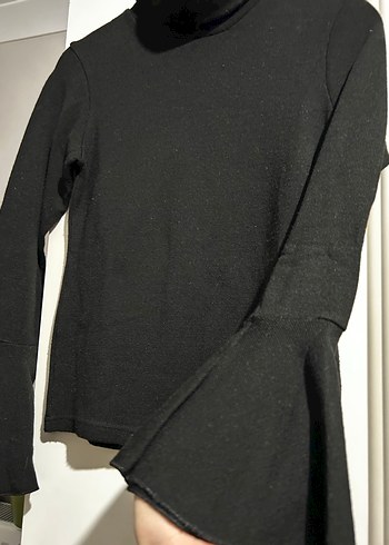 Siyah Boğazlı Kadın Triko Kazak - Görsel 2