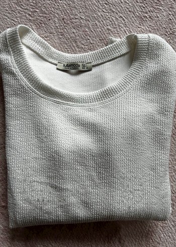 Nakışlı Gri Kadın Uzun Kollu Triko Sweatshirt - Görsel 5