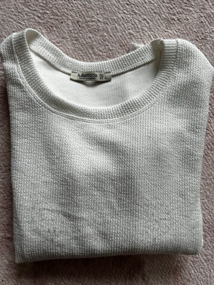 Nakışlı Gri Kadın Uzun Kollu Triko Sweatshirt - Görsel 5