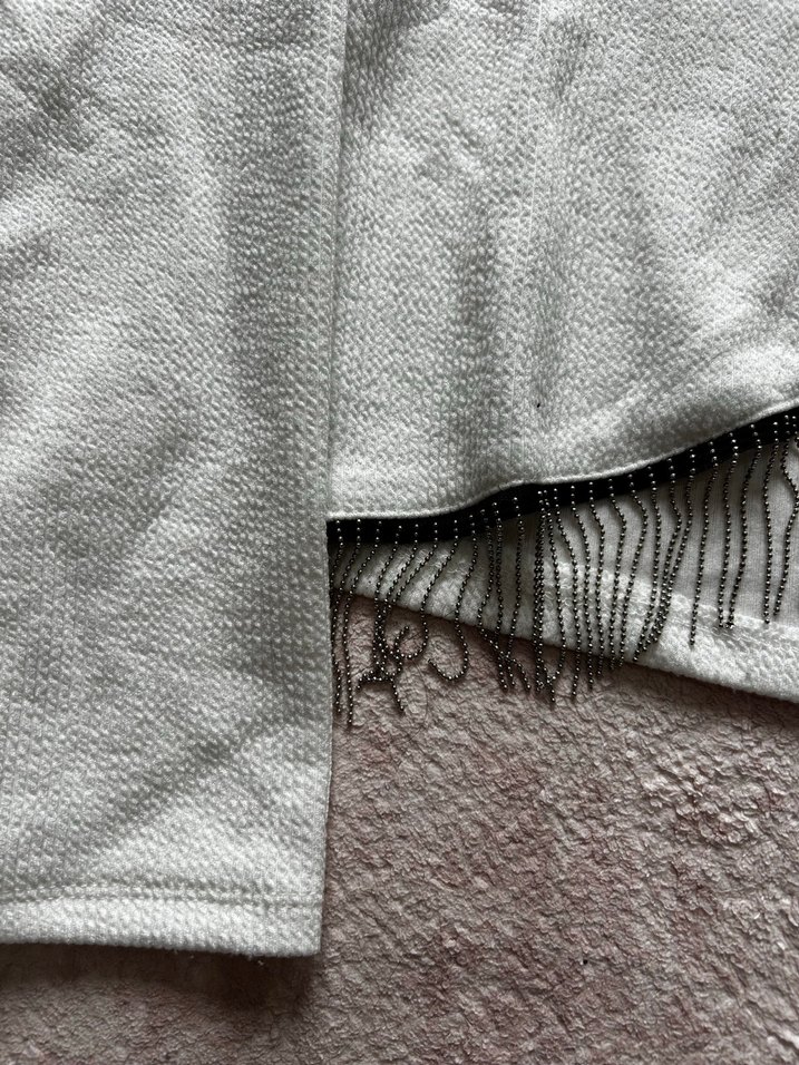 Nakışlı Gri Kadın Uzun Kollu Triko Sweatshirt - Görsel 2