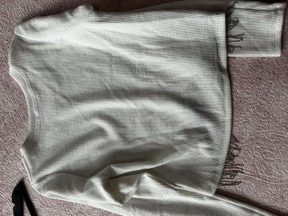 Nakışlı Gri Kadın Uzun Kollu Triko Sweatshirt - Görsel 4