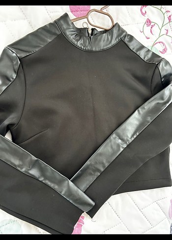 Siyah Deri Kadın Biker Ceket - Görsel 4