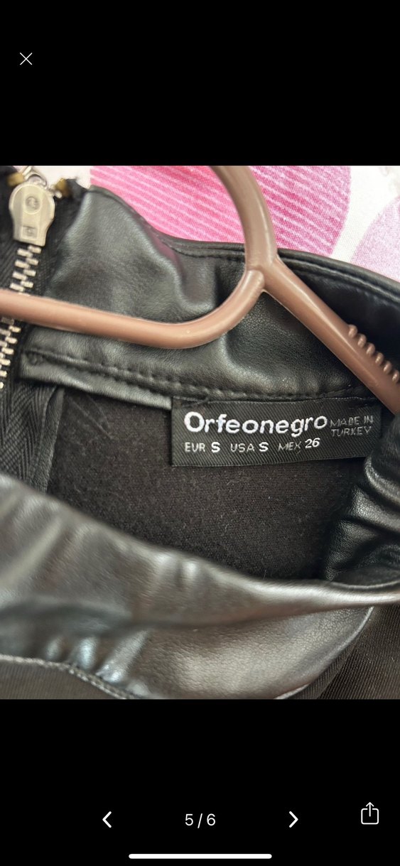 Siyah Deri Kadın Biker Ceket - Görsel 5