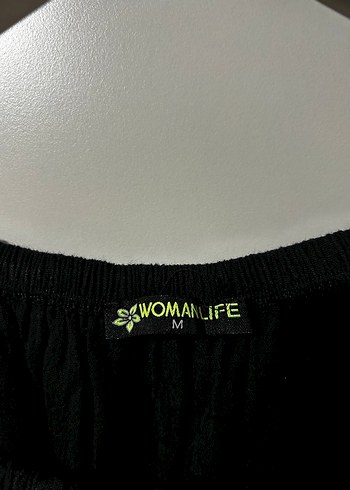 Siyah Bohem Keten Bluz - Görsel 3