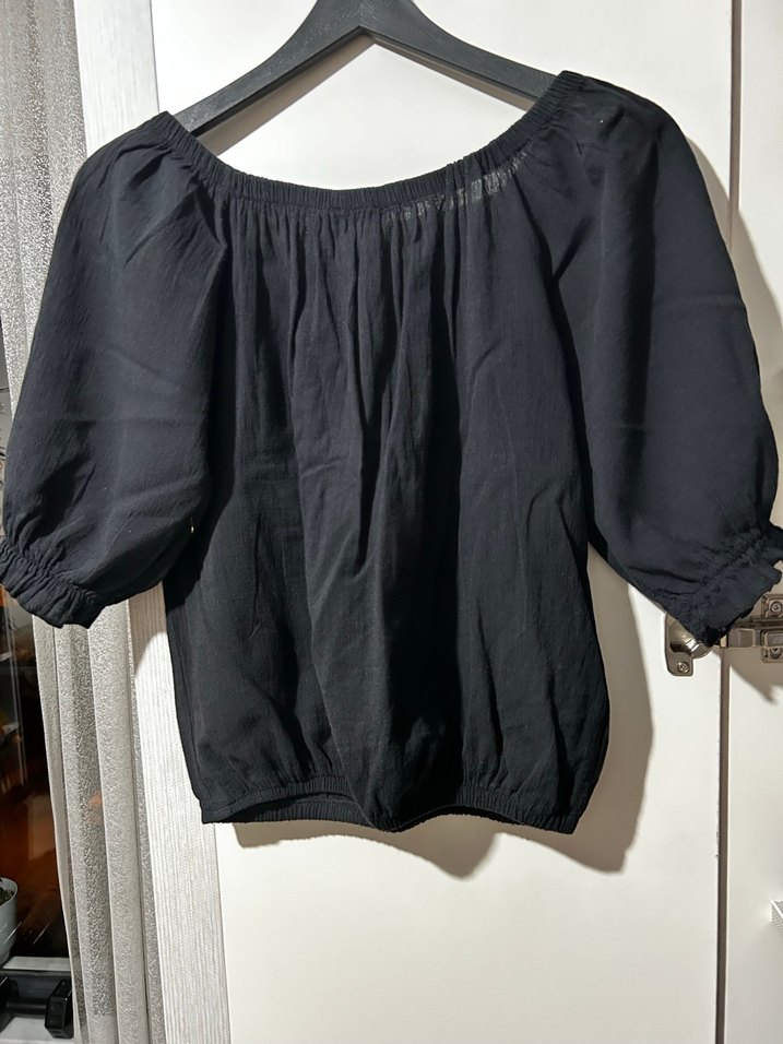 Siyah Bohem Keten Bluz - Görsel 4