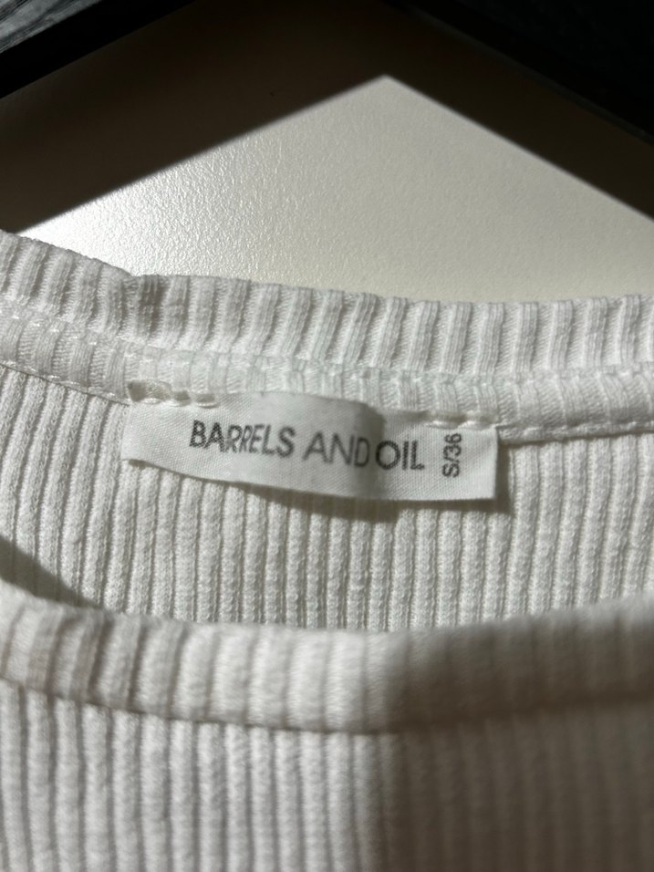 Beyaz Kısa Kollu Triko Bluz - Görsel 2