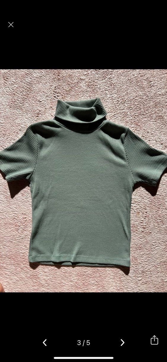 Kısa Kollu Boğazlı Kadın Tişört - Görsel 3