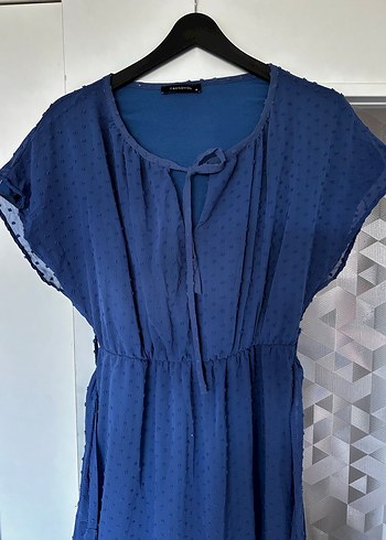 Lacivert Kemerli Uzun Hamile Elbisesi - Görsel 3