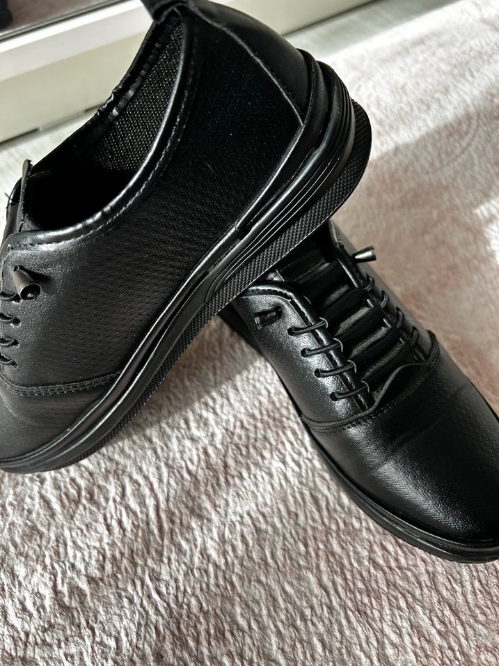 Siyah Deri Tokalı Stiletto Kadın Oxford Ayakkabı - Görsel 2