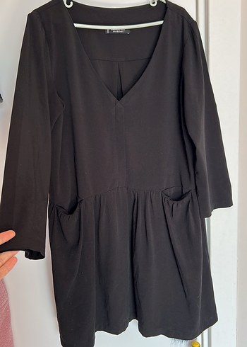Mango V Yaka Siyah Midi Tunik