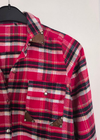 Renkli Ekose Kadın Gömlek - Görsel 2