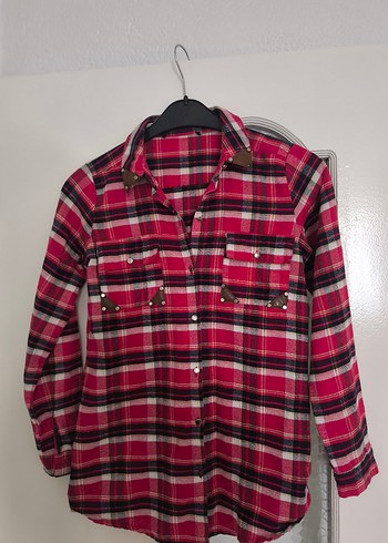 Renkli Ekose Kadın Gömlek - Görsel 3