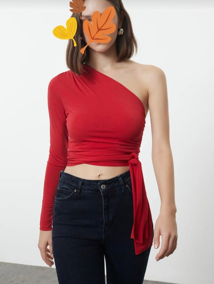 Kırmızı Drapeli Kadın Wrap - Görsel 3