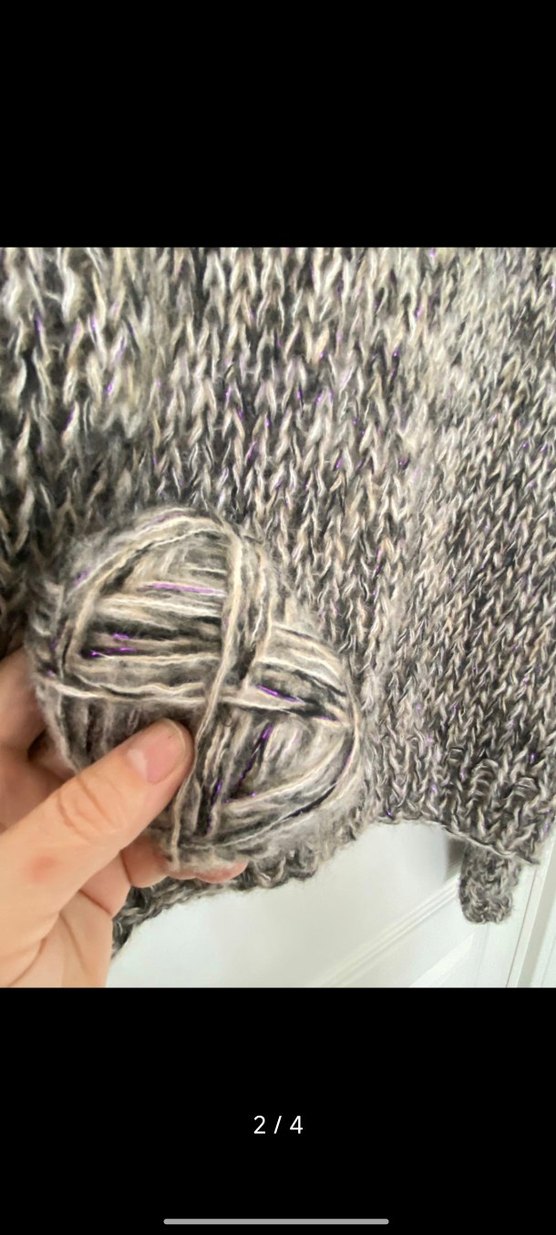 Gri Bohem Mini Örgü Kadın Hırka - Görsel 4