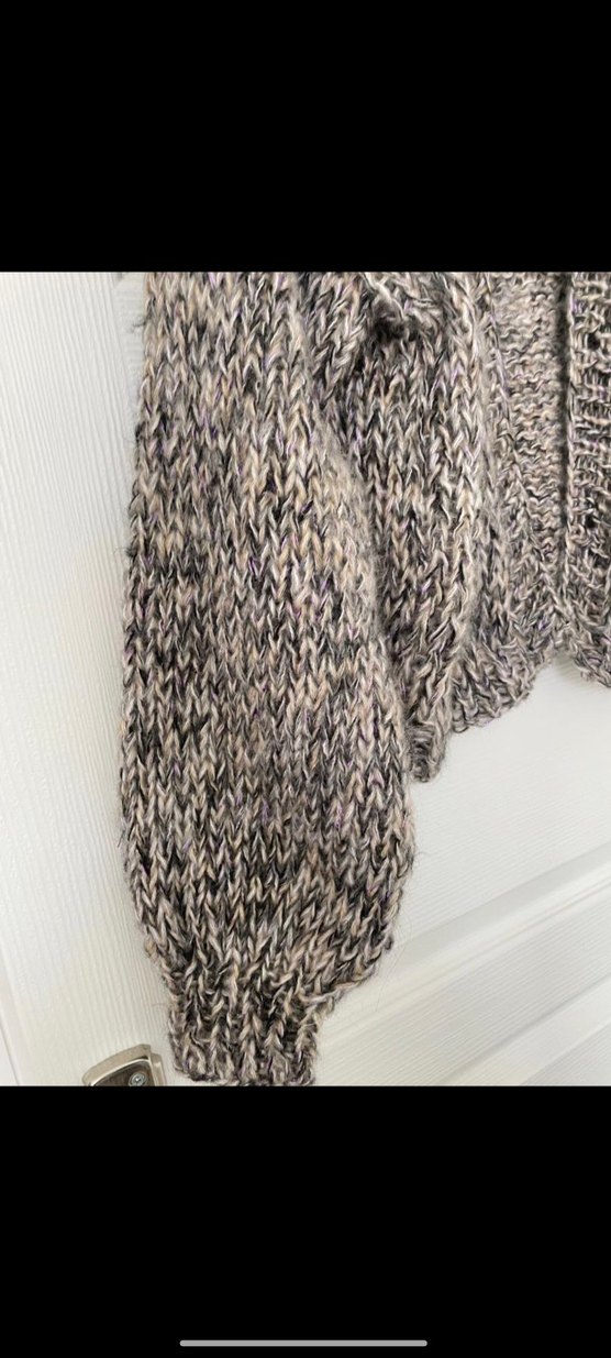 Gri Bohem Mini Örgü Kadın Hırka - Görsel 2