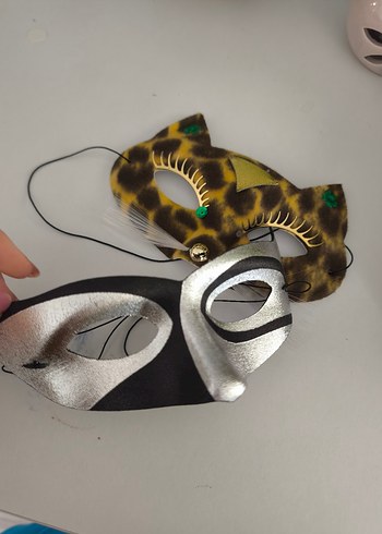 Yılbaşı vb için Kedi ve Metalik Maske Seti - Görsel 3