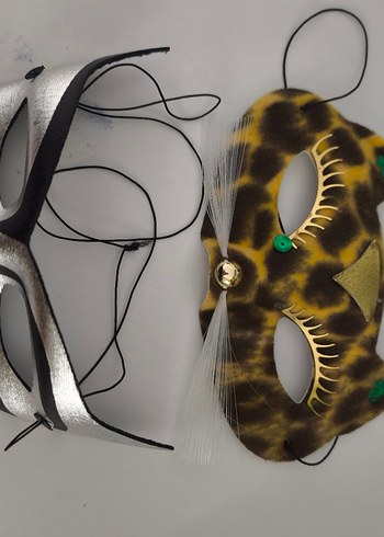 Yılbaşı vb için Kedi ve Metalik Maske Seti - Görsel 4