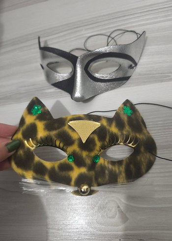 Yılbaşı vb için Kedi ve Metalik Maske Seti - Görsel 7
