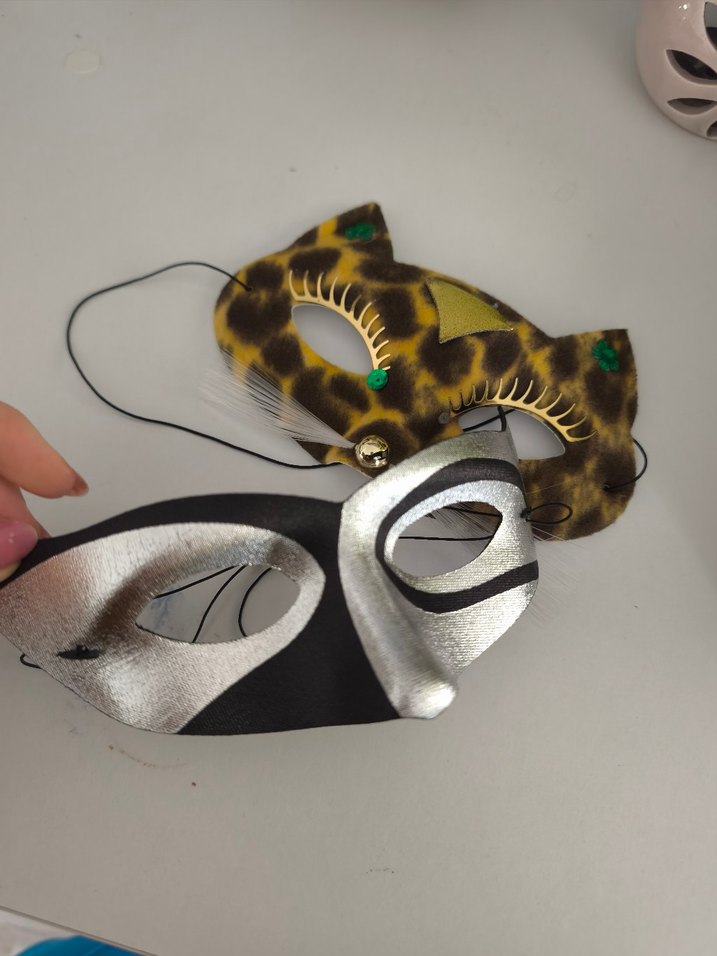 Yılbaşı vb için Kedi ve Metalik Maske Seti - Görsel 3