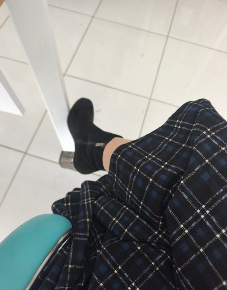 Mavi Kareli Rahat Midi Elbise - Görsel 3