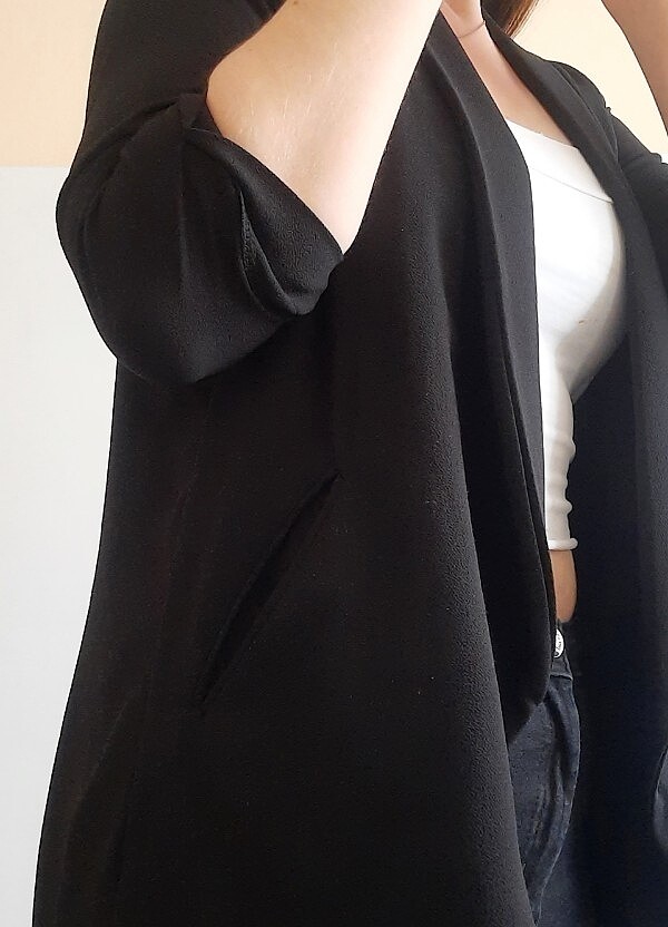 Siyah unce ceket - Görsel 4